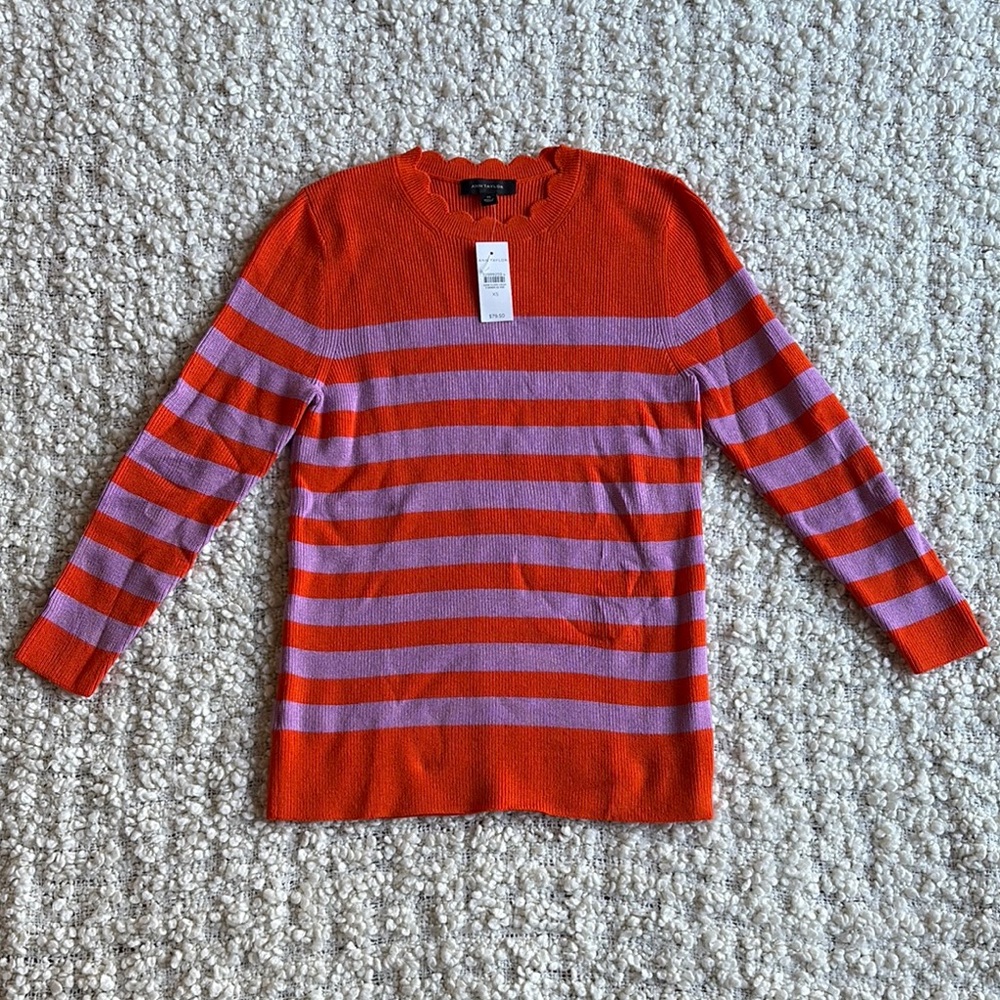 Striped Orange and Purple Sweater